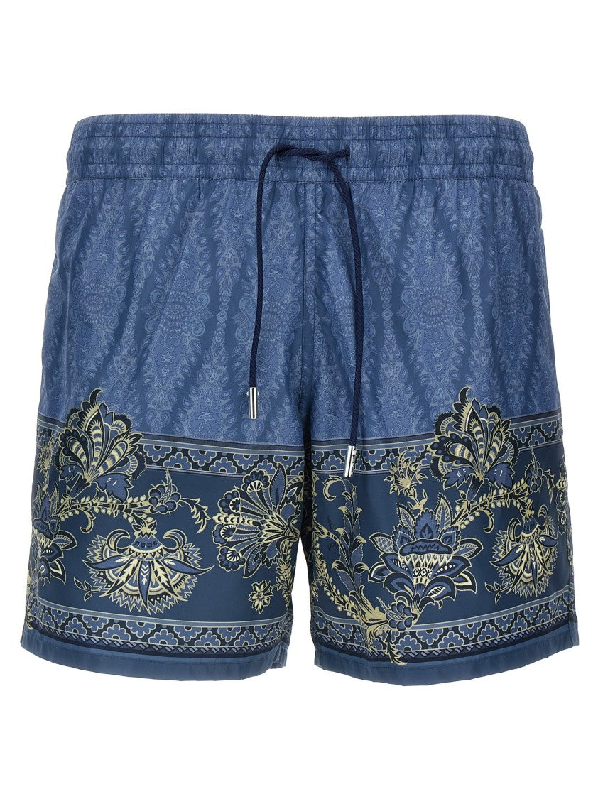 Etro Midi Boxer Swimsuit With All-Over Paisley Print