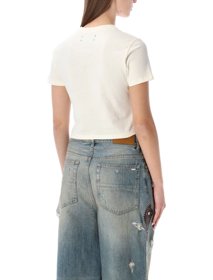 Amiri Hollywood Baby Cropped Cotton T Shirt