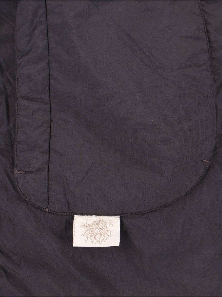 Ranra Black Purs Hooded Zip Fabric Jacket