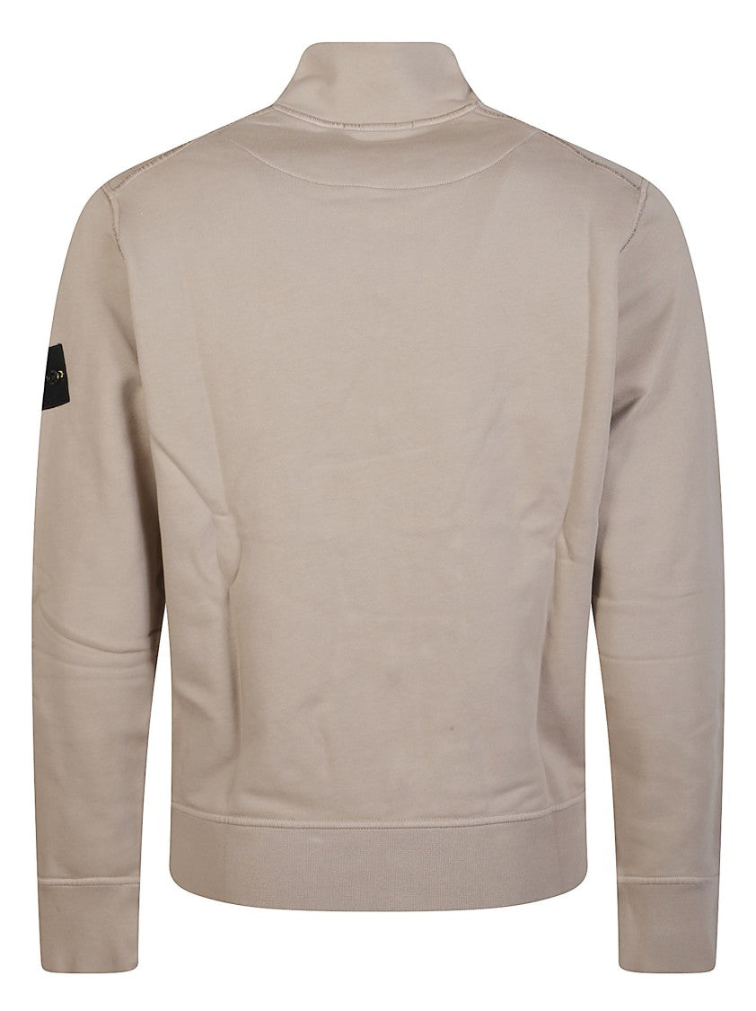 Stone Island Full Zip Up Cotton Sweatshirt