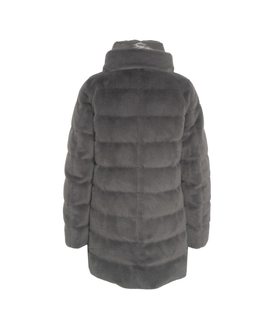 Herno Quilted Faux Fur Puffer Jacket
