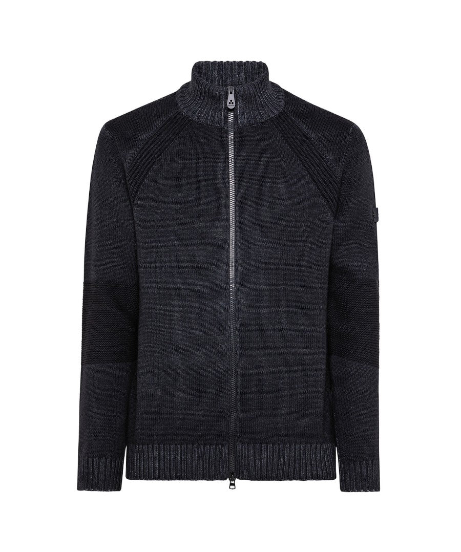 Peuterey High-Neck Wool Cardigan With Double-Slider Zip