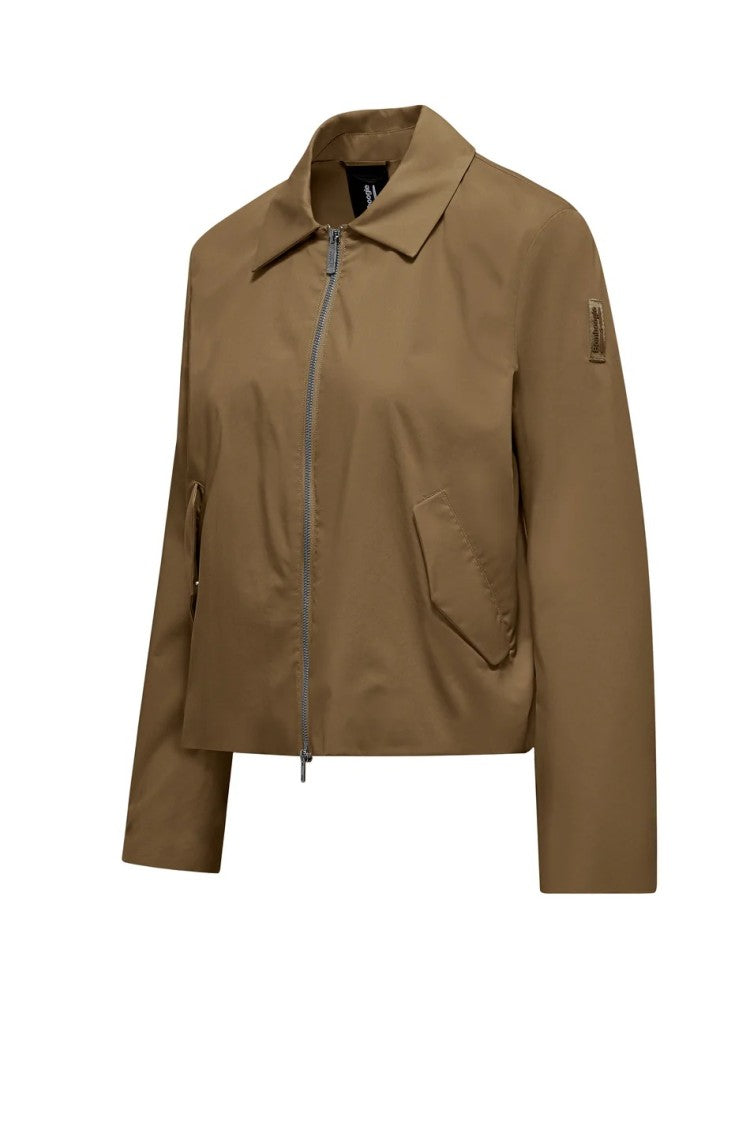 Bomboogie Cropped Windbreaker With Exposed Zip And Flap Pockets