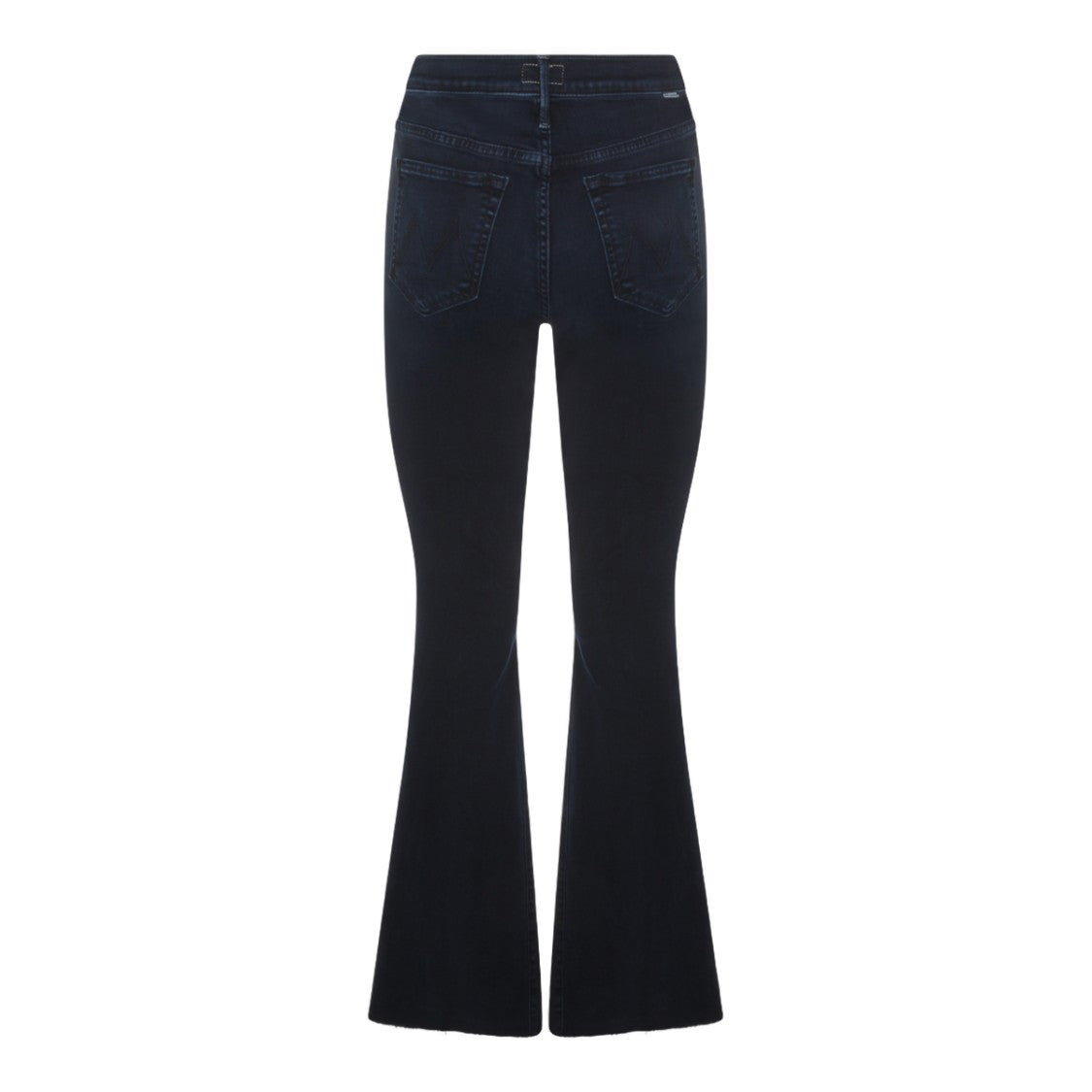 Mother High-Waisted Indigo Flared Jeans With Raw Hem