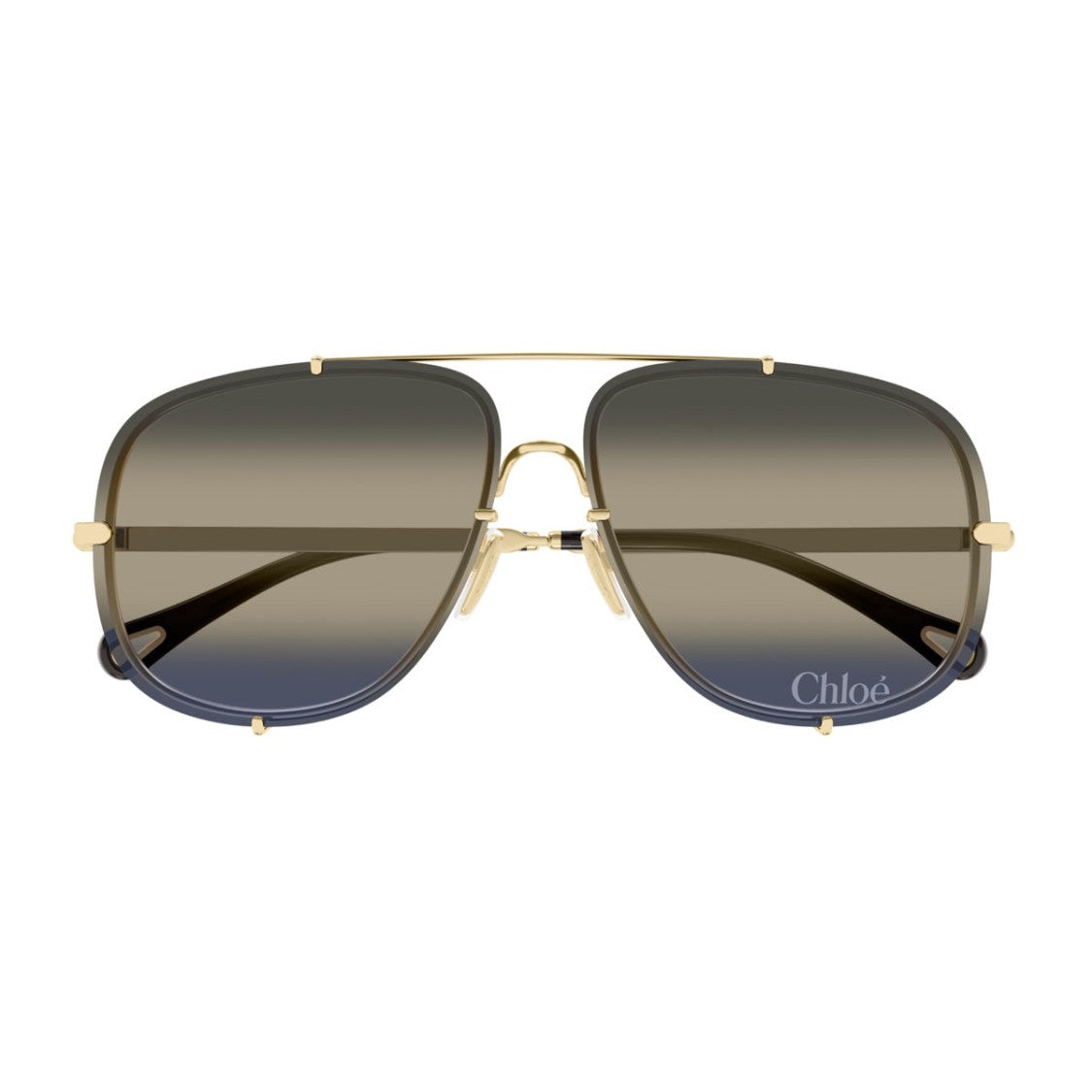 Chloé Gold Ch0348s Oversized Square Metal Sunglasses