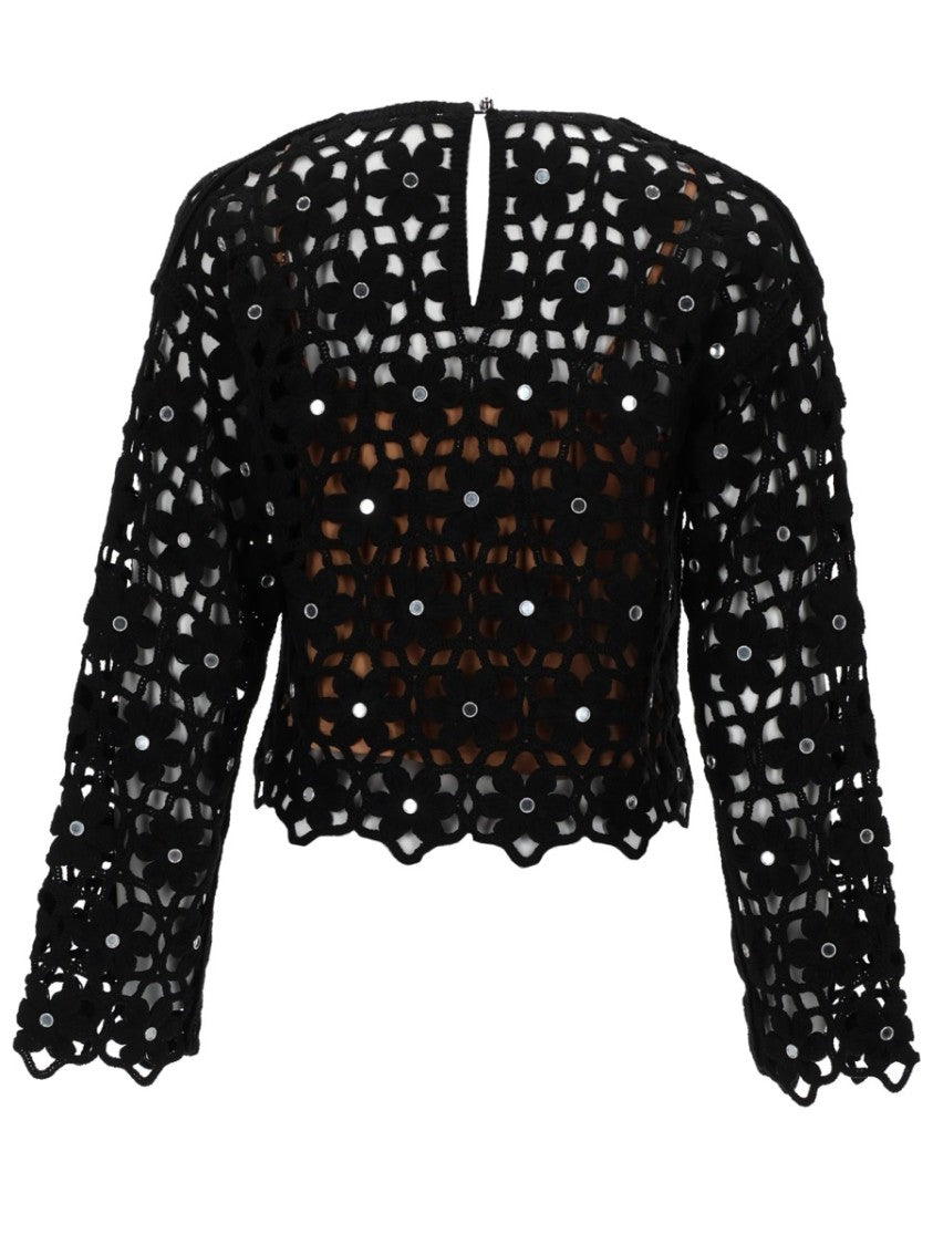 Michael Michael Kors Crochet Floral Openwork Cropped Top