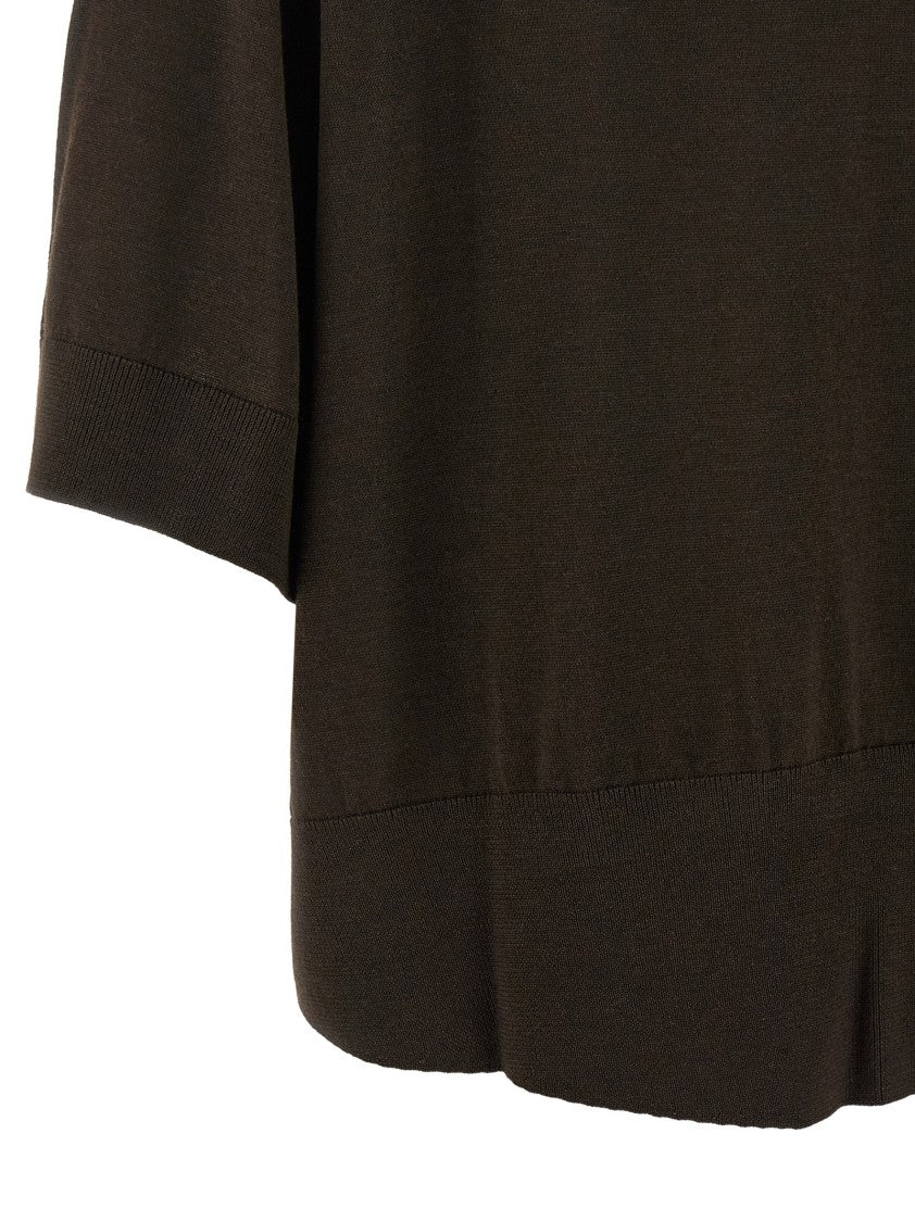 Nude Cropped Wool Sweater