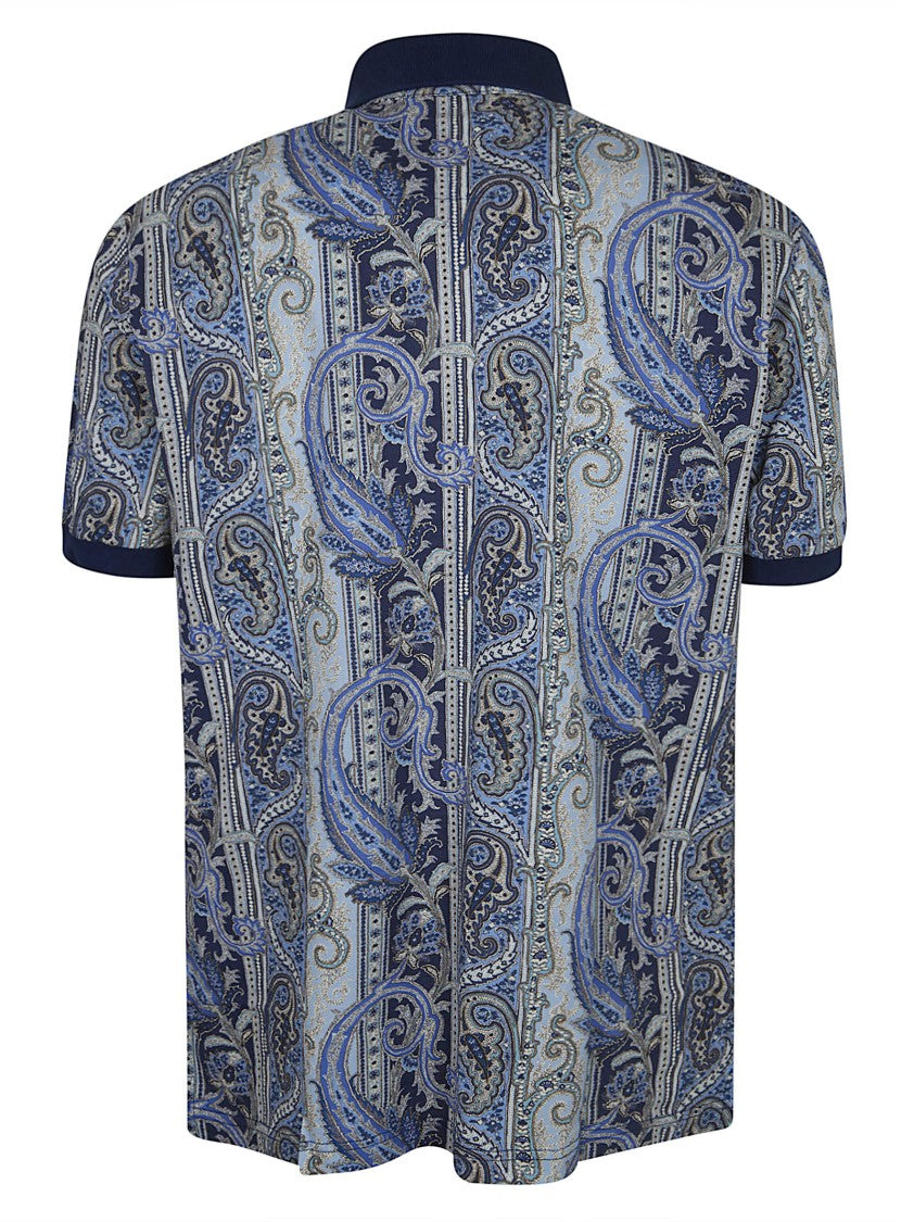 Etro Regular Fit Short Sleeve Paisley Polo Shirt