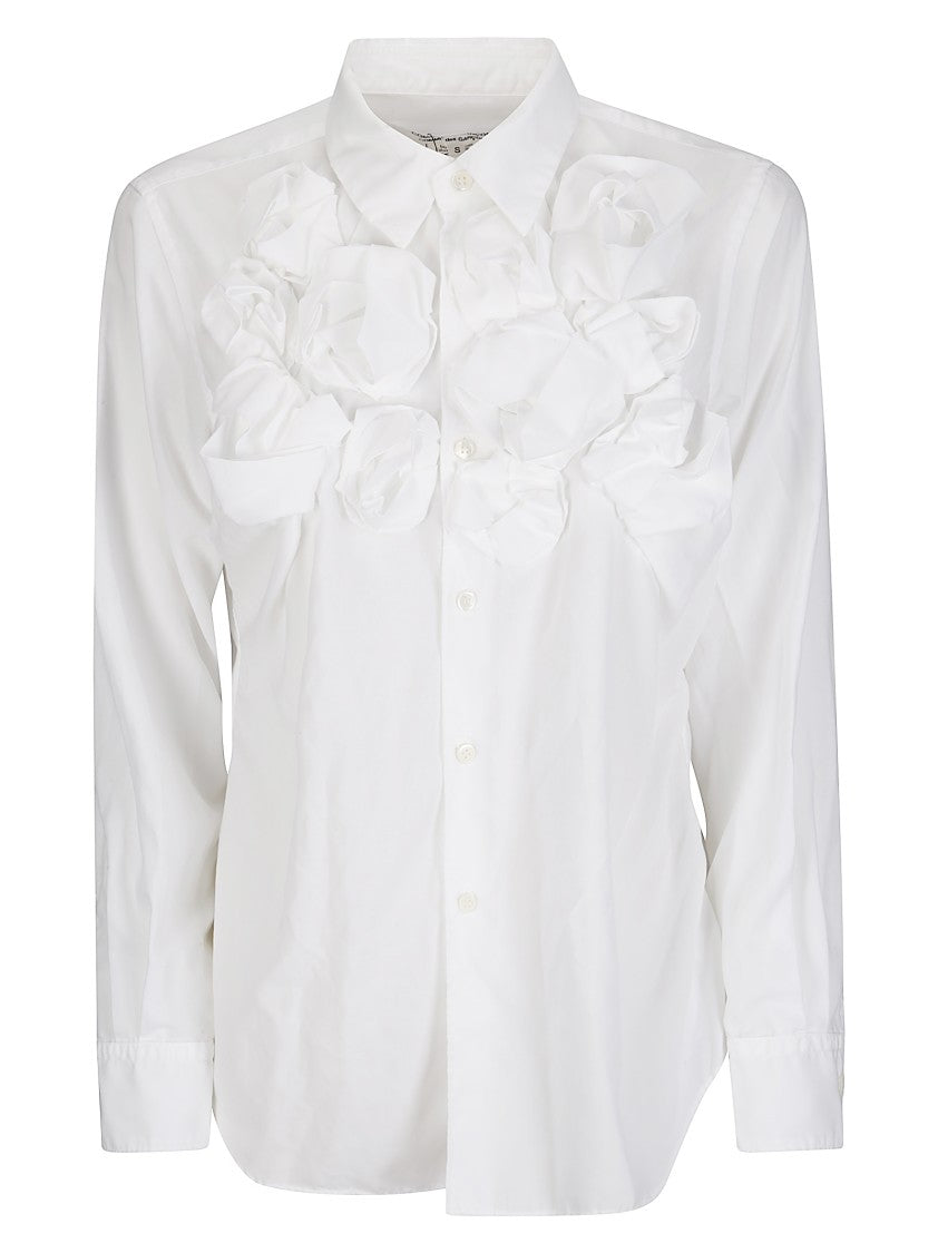 Comme Des Garçons Tailored Long-Sleeve Blouse With Subtle Sheen