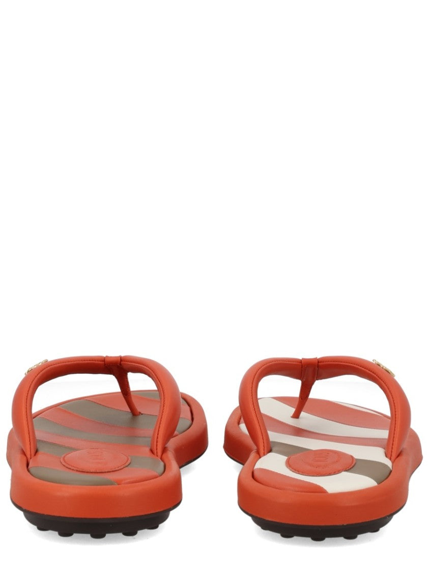 Tod's Tod's Diagonal Stripes Leather Sandals
