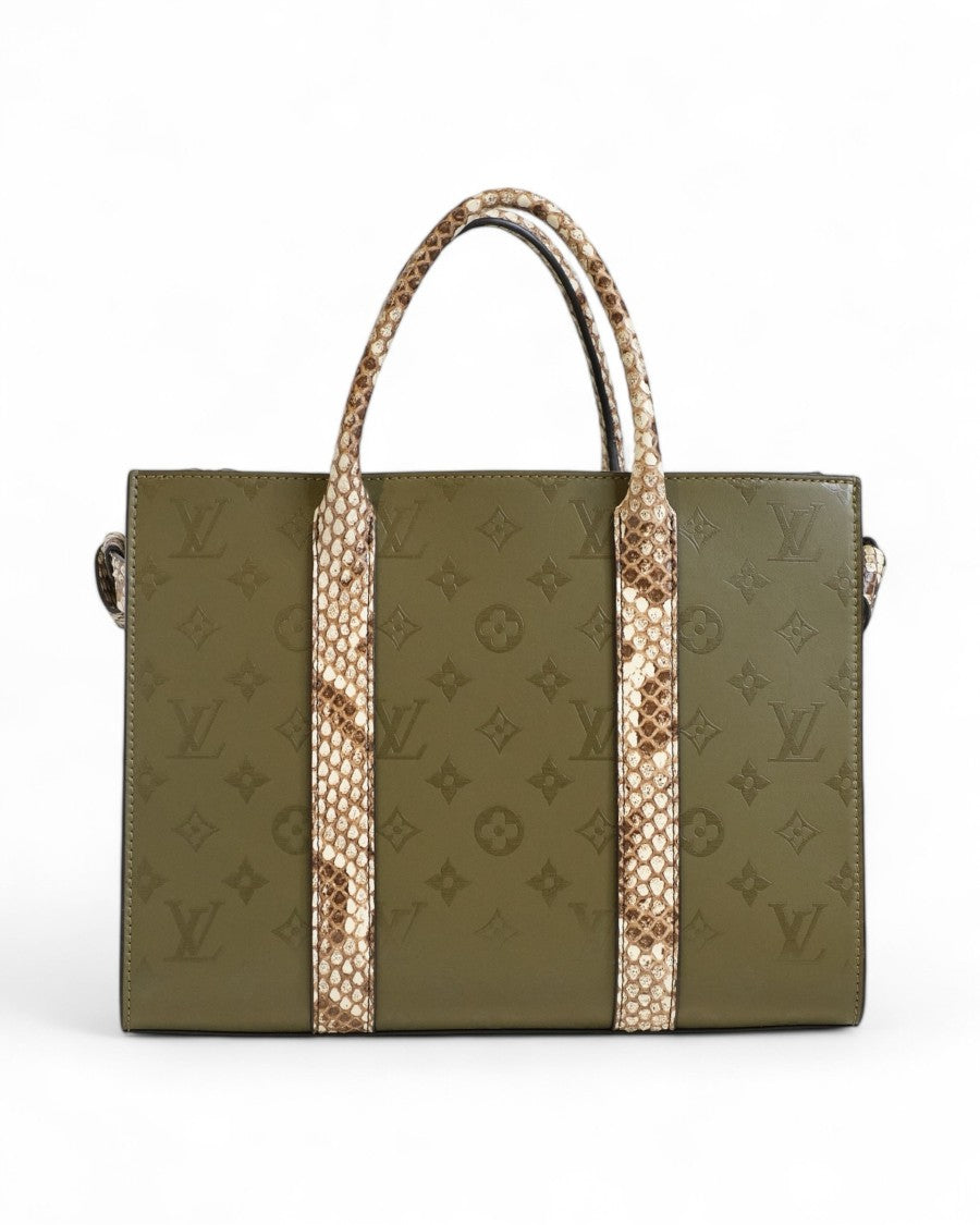 Louis Vuitton Very Tote Mm Green Python