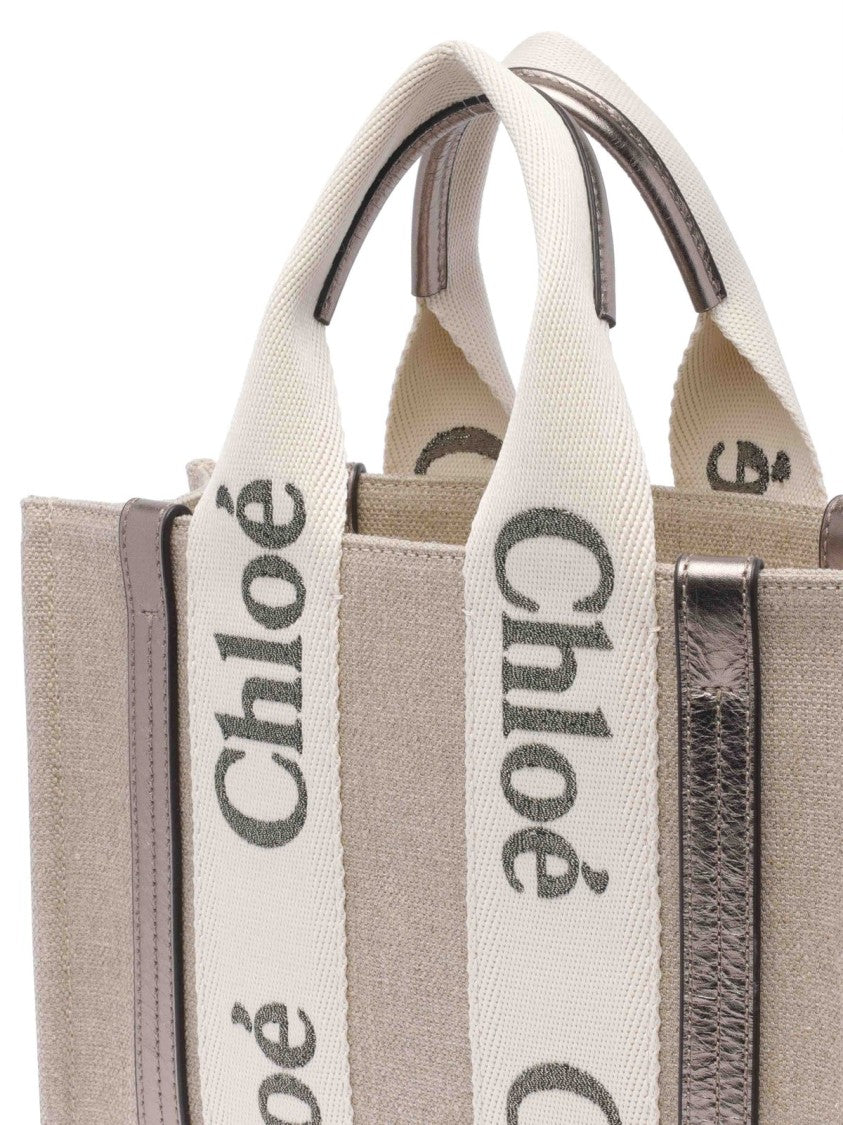 Chloé Textured Linen Tote Bag