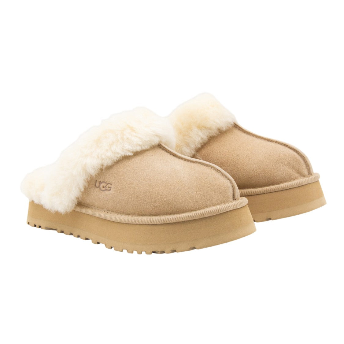 Ugg Plush Shearling-Lined Flat Shoes With Textured Sole