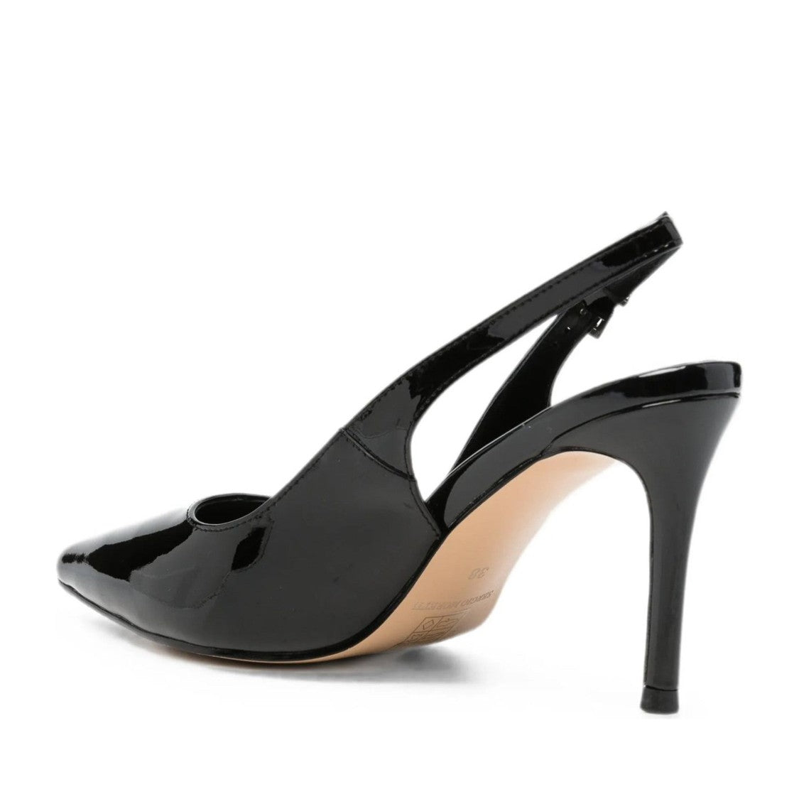 Sergio Moretti Black Glossy Adjustable Buckle Strap Patent Leather Pumps