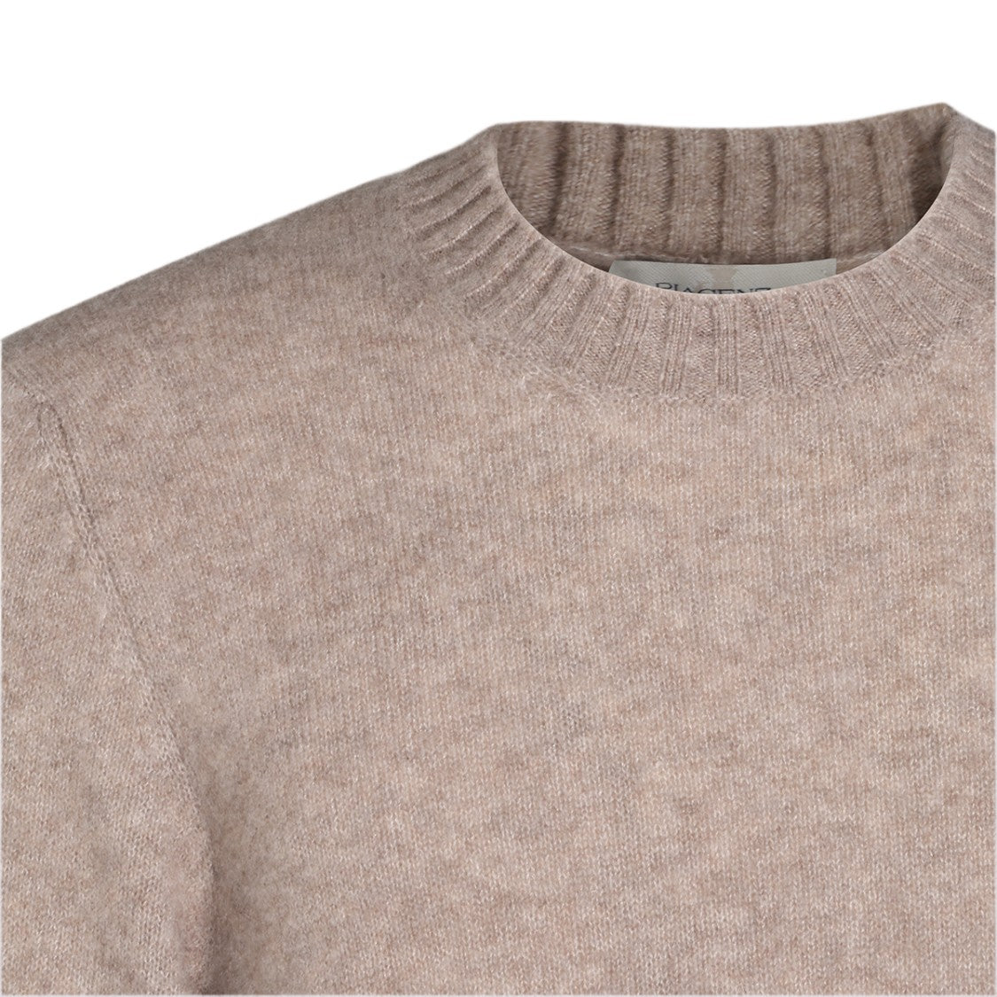 Piacenza Cashmere Textured Knit Ribbed Crewneck Sweater
