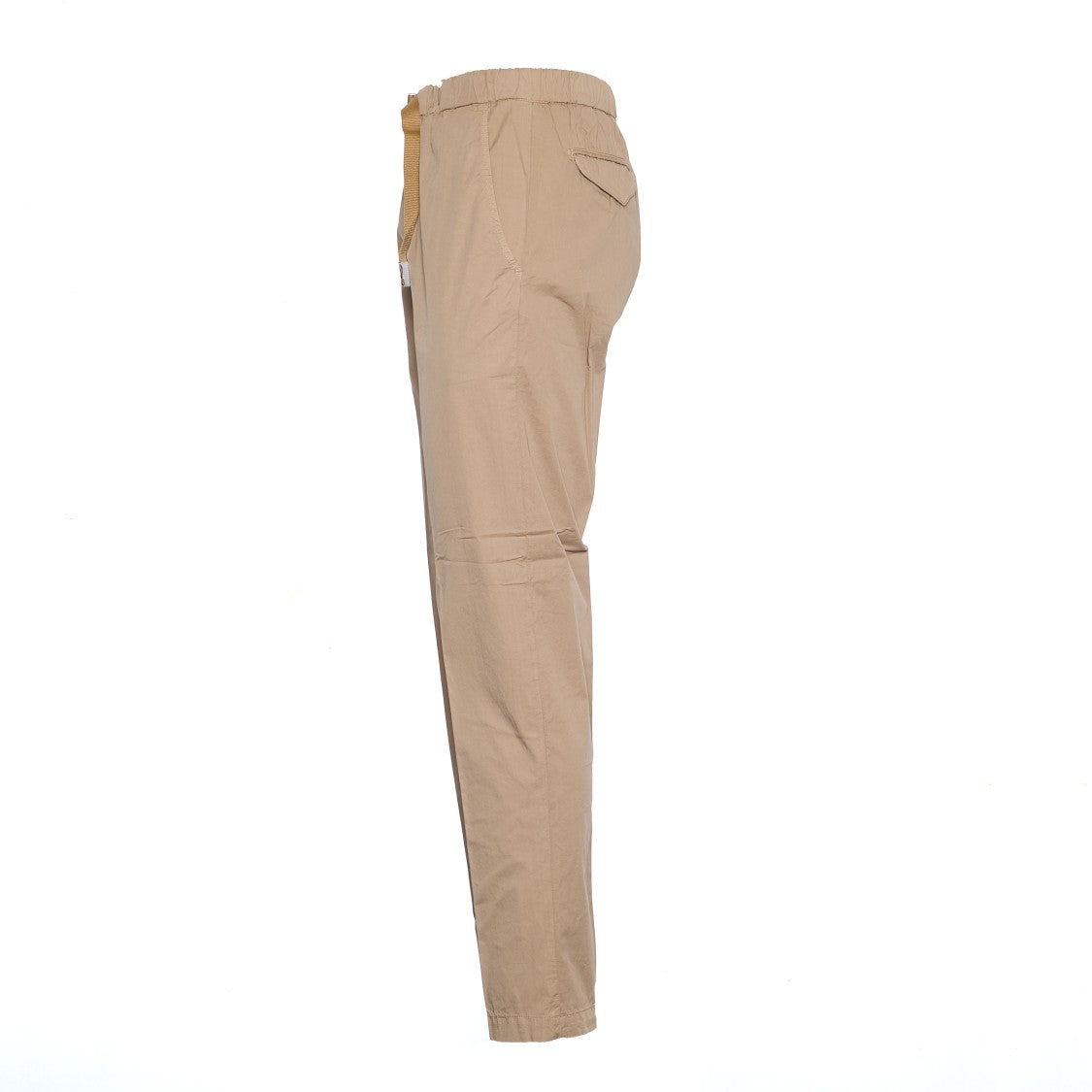 Whitesand Beige Drawstring Waist Pants With Flap Pockets