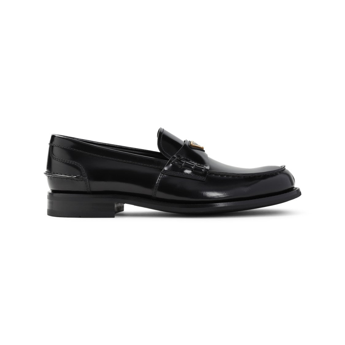 Prada Black Brushed Calf Leather Loafers