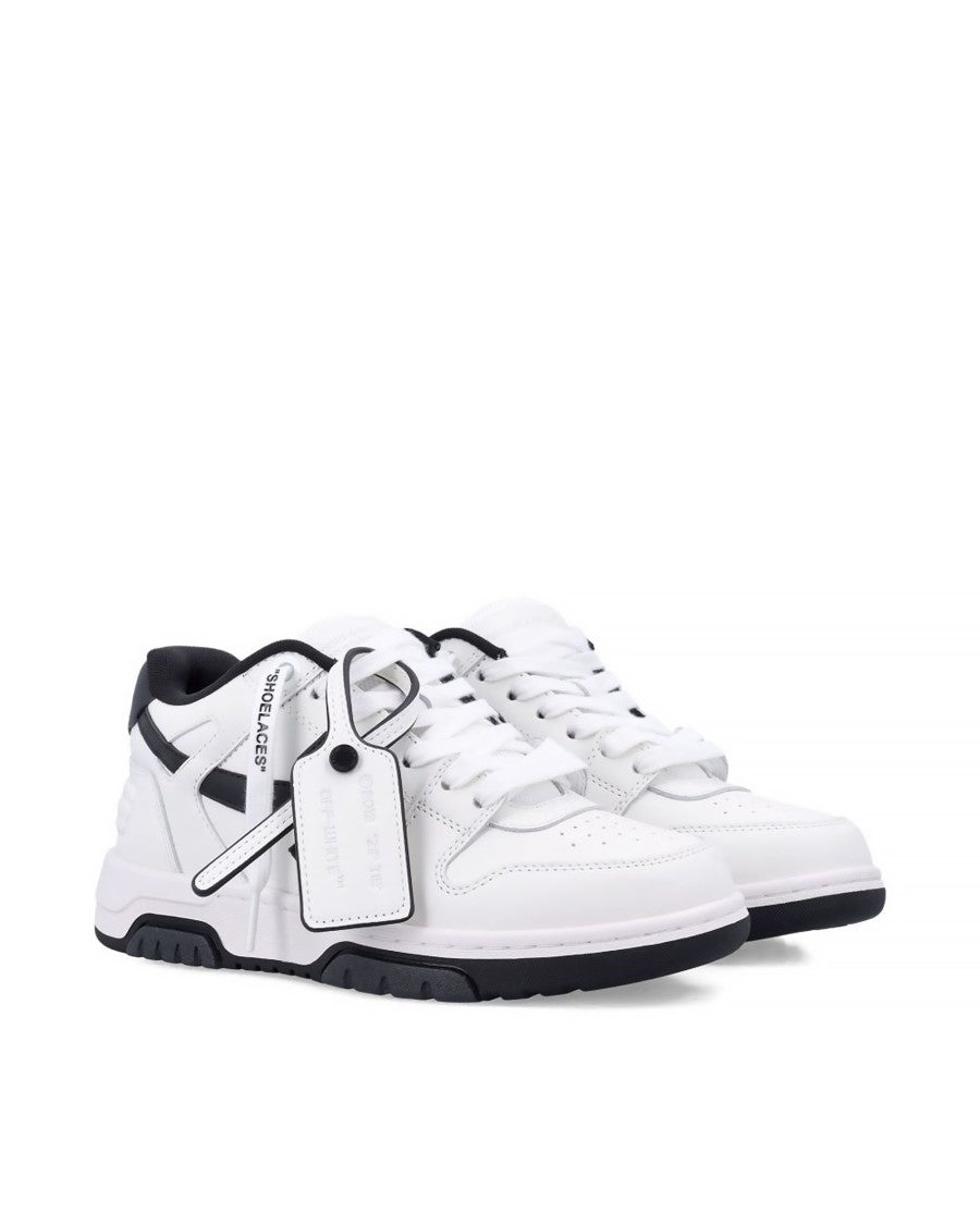 Off-White Hybrid 90S-Inspired Low-Top Sneakers With Calf Leather Finish