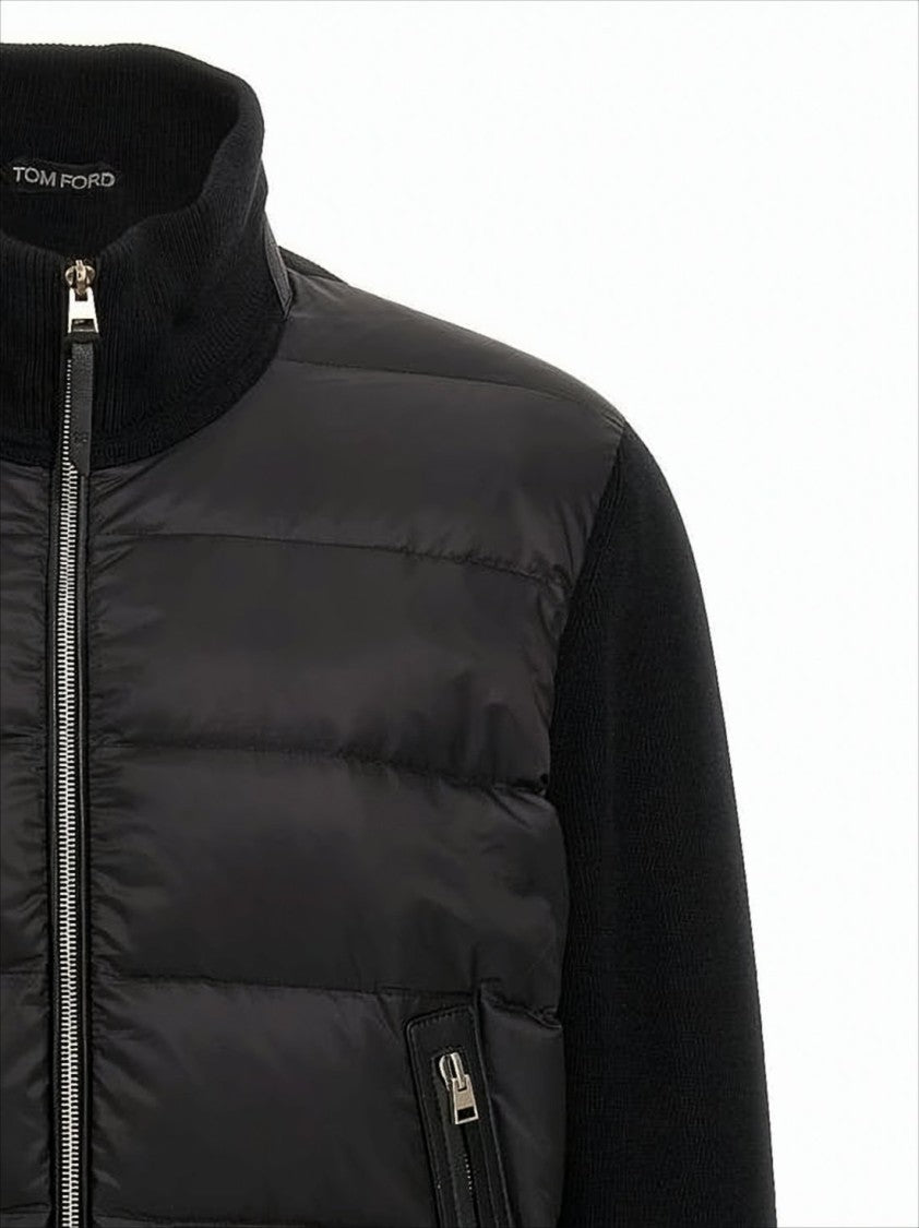 Tom Ford Padded Front Jacket With Ribbed Knit Detailing