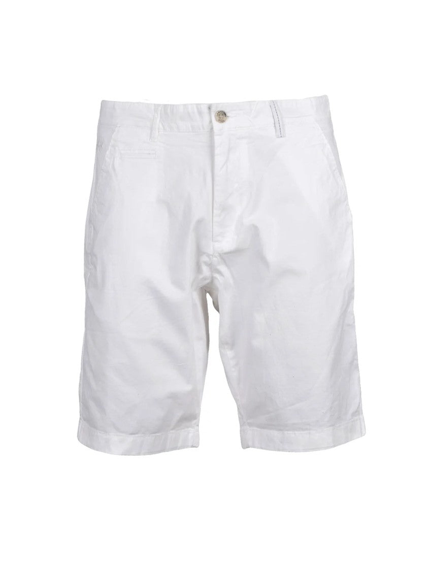 La Martina White Stretch Cotton Bermuda Shorts