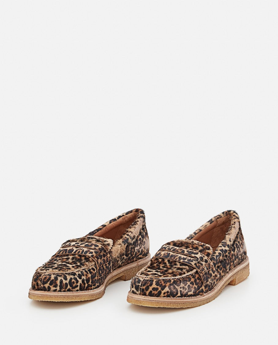 Golden Goose Jerry Leopard Print Horsy Leather Loafers