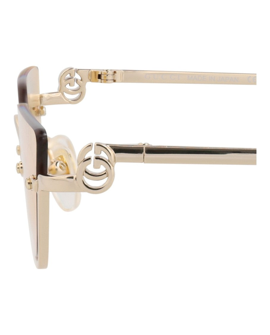 Gucci Cat Eye-Frame Metal Sunglasses
