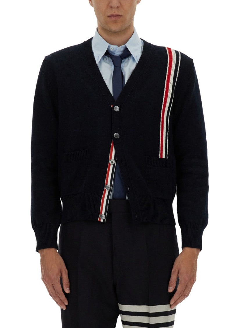 Thom Browne Classic V-Neck Button-Up Cardigan