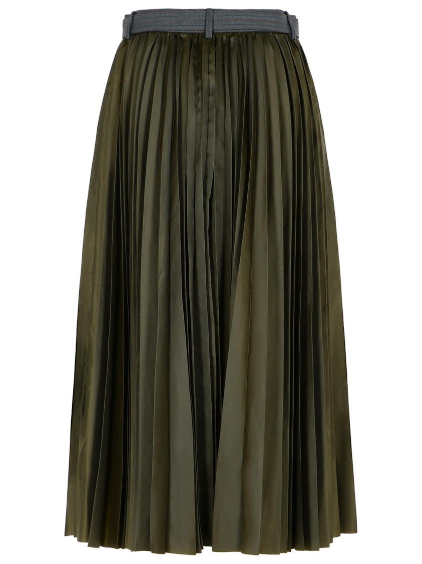 Sacai Grey Wool Blend Skirt