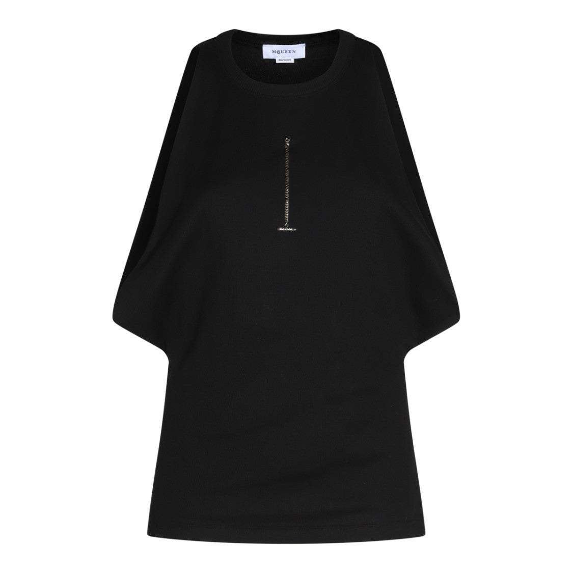 Alexander Mcqueen Black Cotton Silver Tone Top