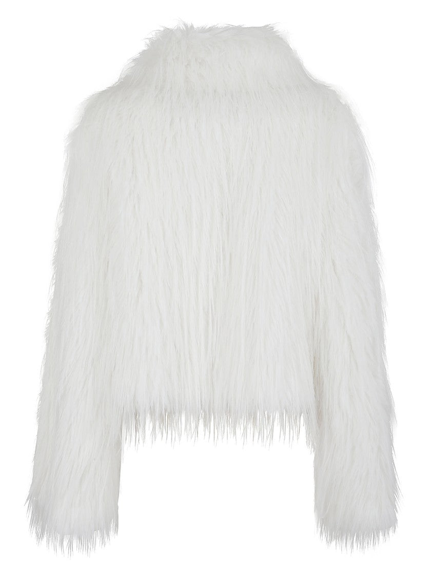 Pinko Cropped Fluffy Faux Fur Jacket