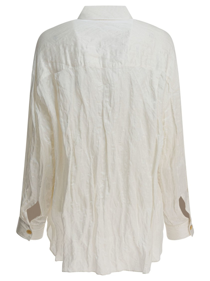 Khaite Relaxed Fit Textured Shirt With Classic Collar