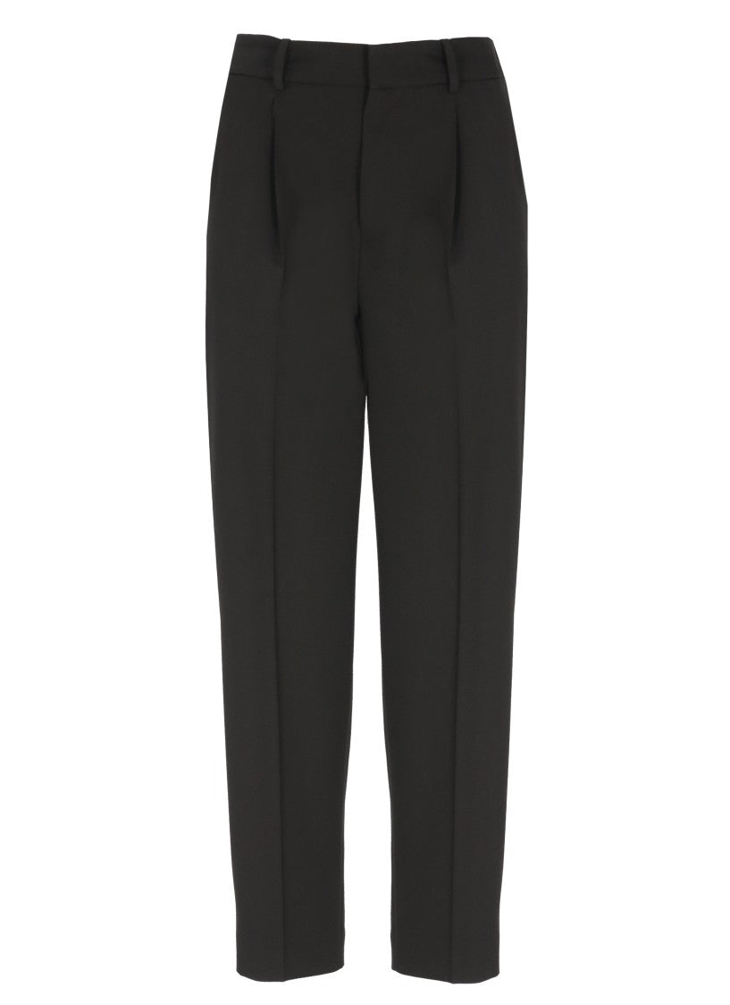 Pt Torino Black Stretch Fabric Elastic Waist Formal Pants