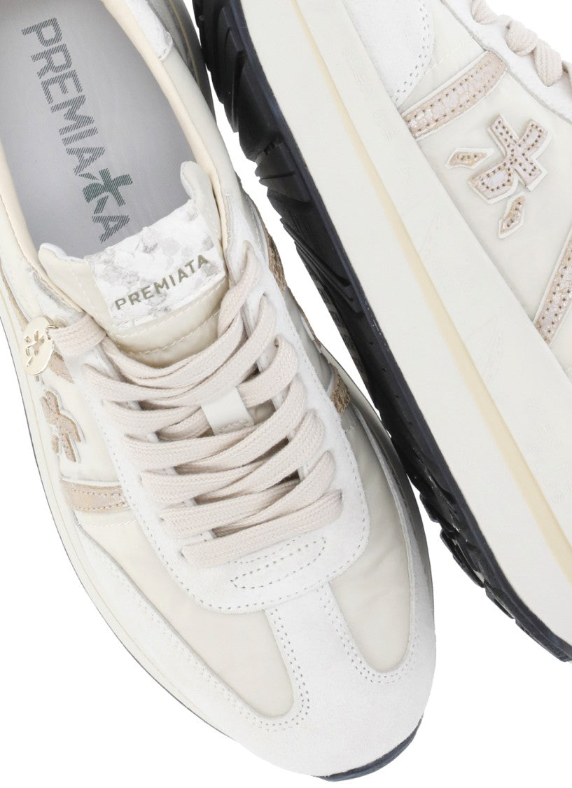 Premiata Ivory Bethcoin 8145 Suede Sneakers