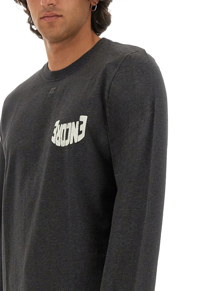 Courrèges Logo-Embellished Grey Regular Fit T-Shirt