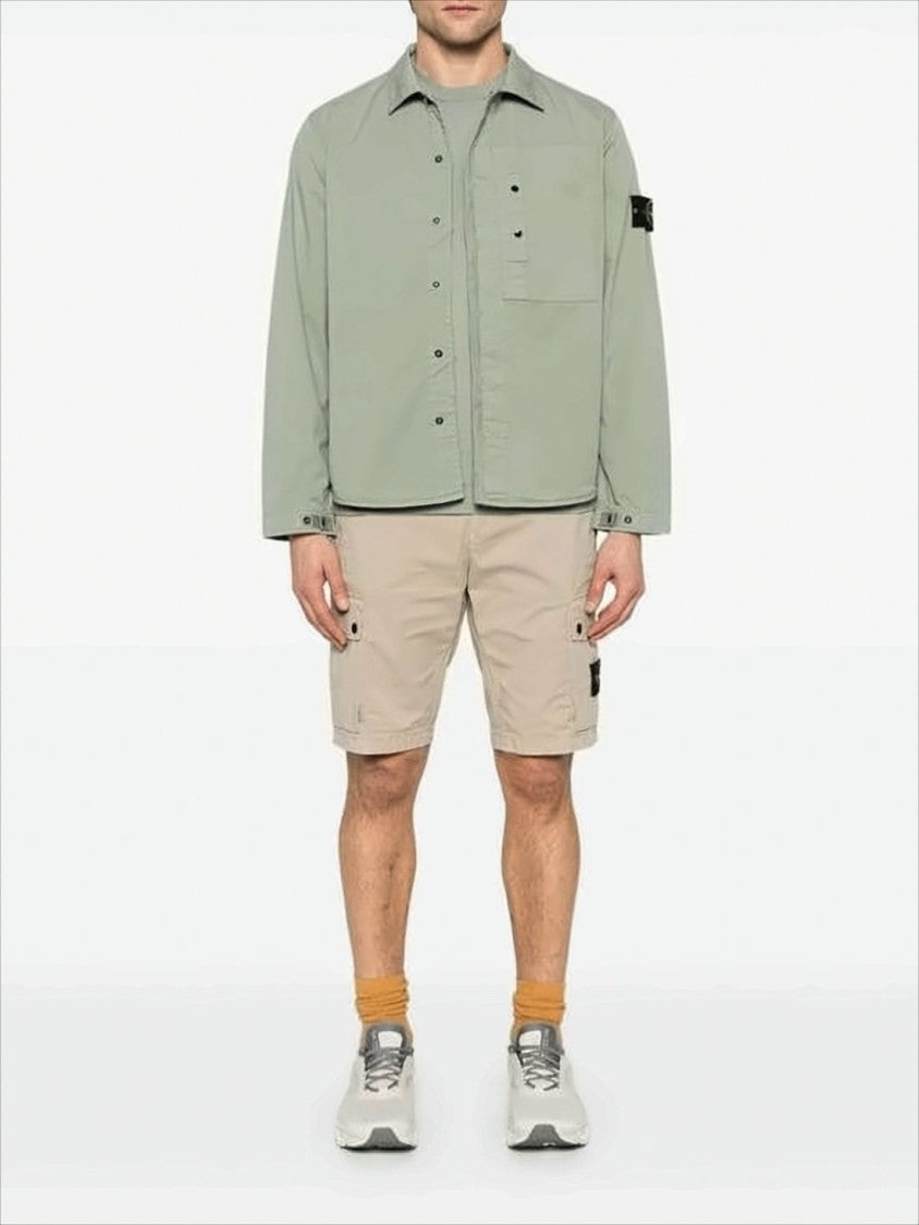 Stone Island Long-Sleeve Shirt With Concealed Button Placket