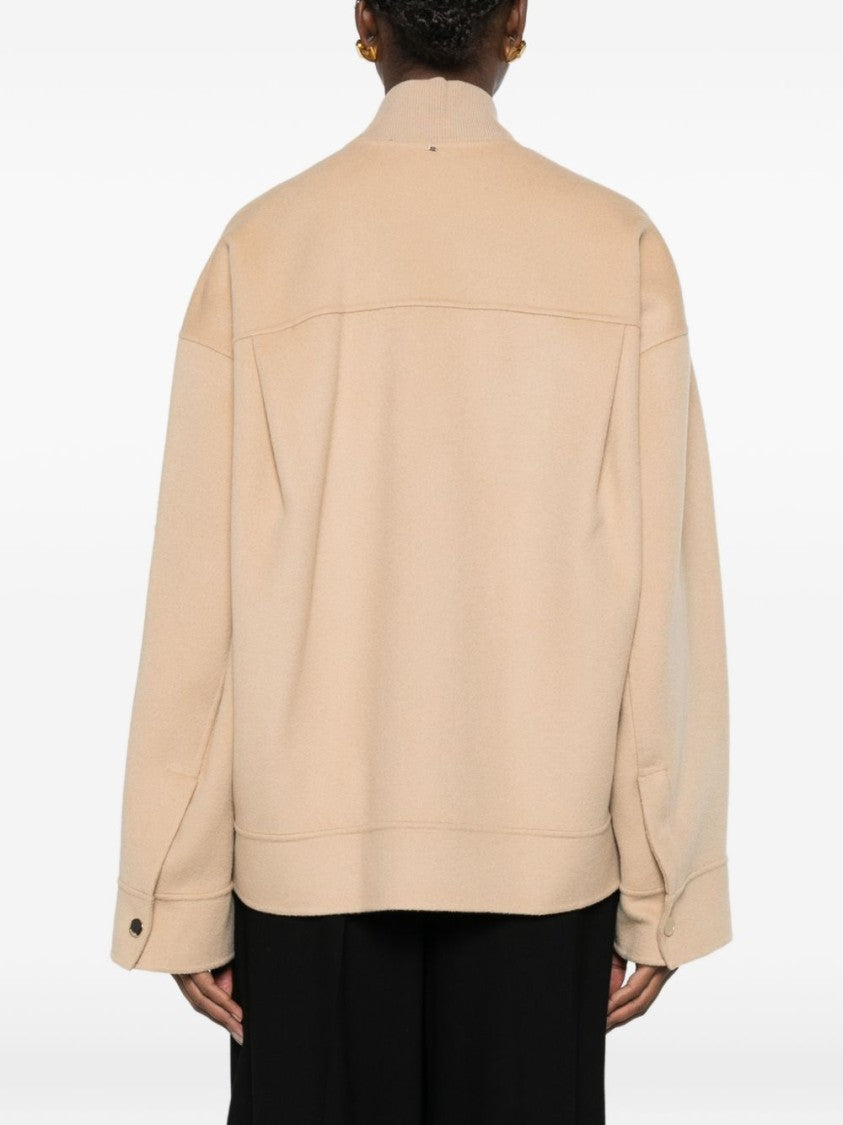 Sportmax Black Boxy Zip-Up Patch Pockets Jacket