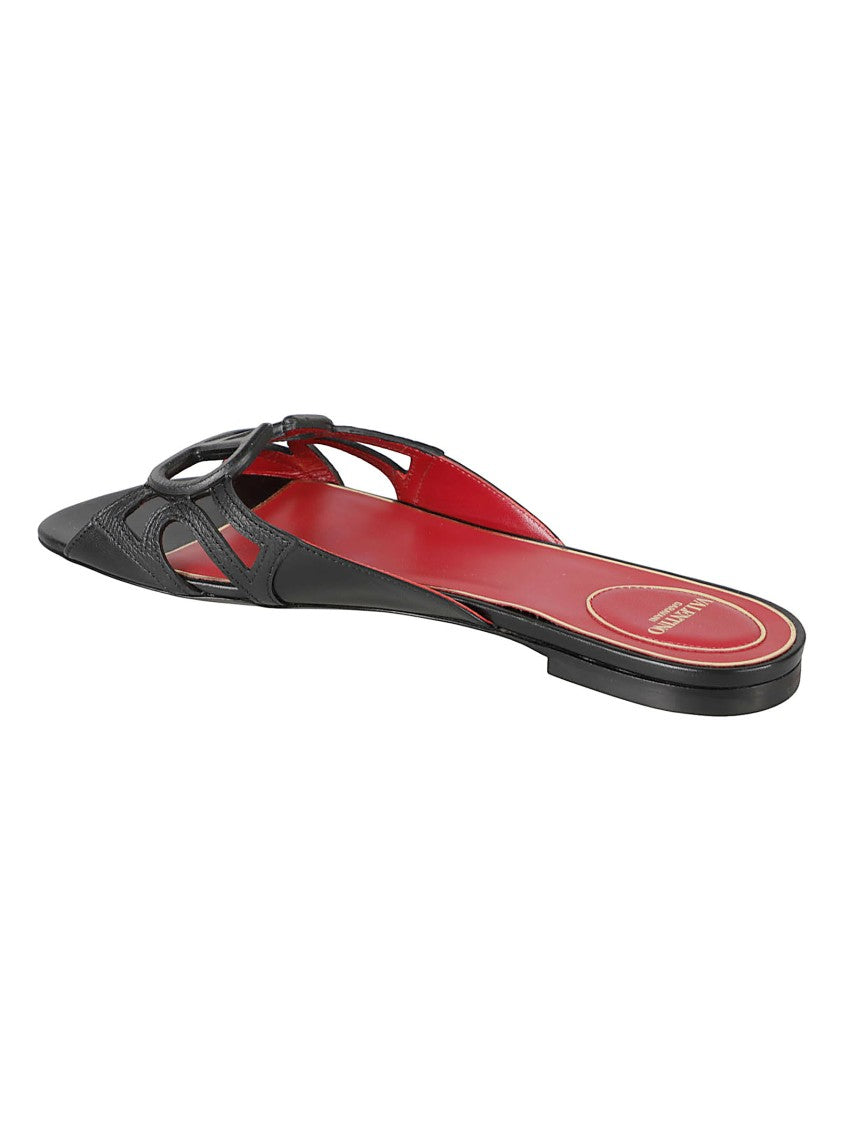 Valentino Garavani Cut-Out Pointed-Toe Flat Sandals