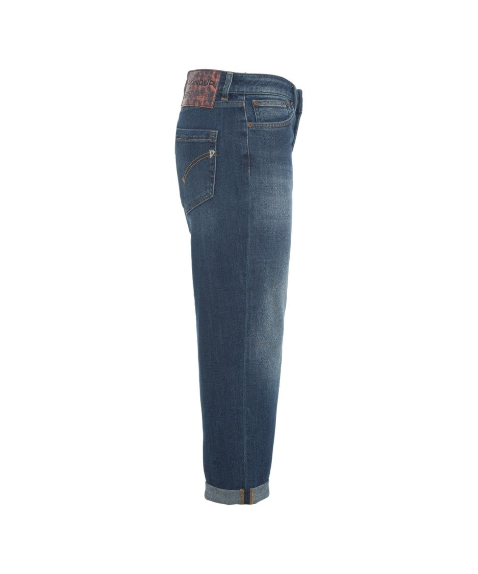 Dondup High-Waisted Jeans With Distinctive Button Closure And Rolled Hems