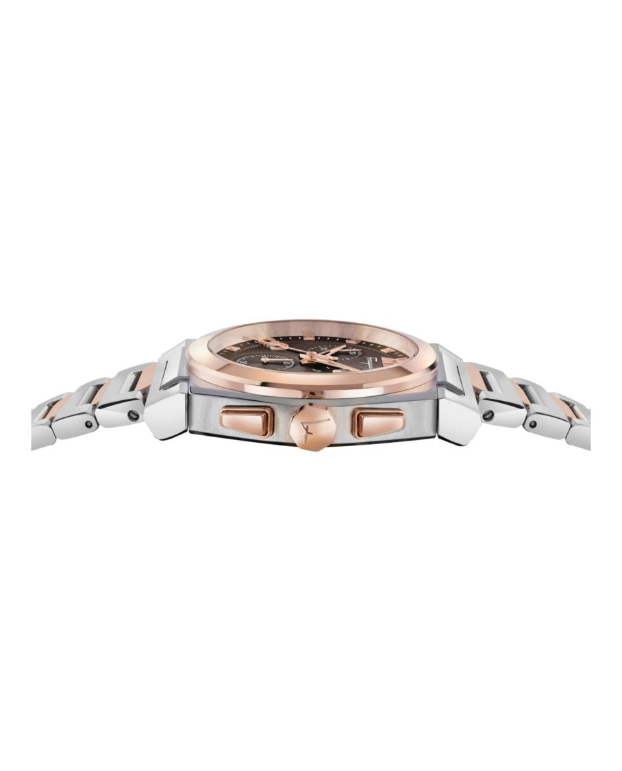 Ferragamo Vega Chrono Two-Tone Brown Dial Watch