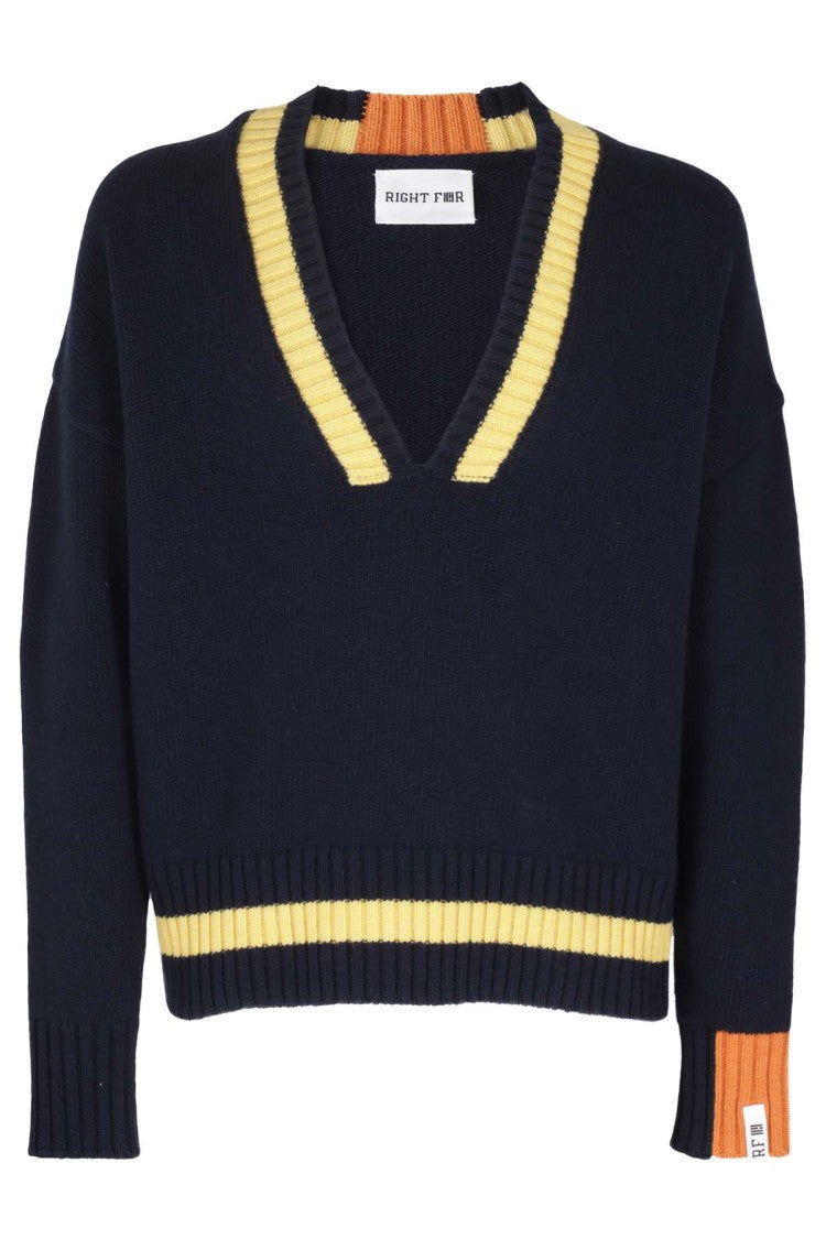 Right For Navy Blue Knit Sweater
