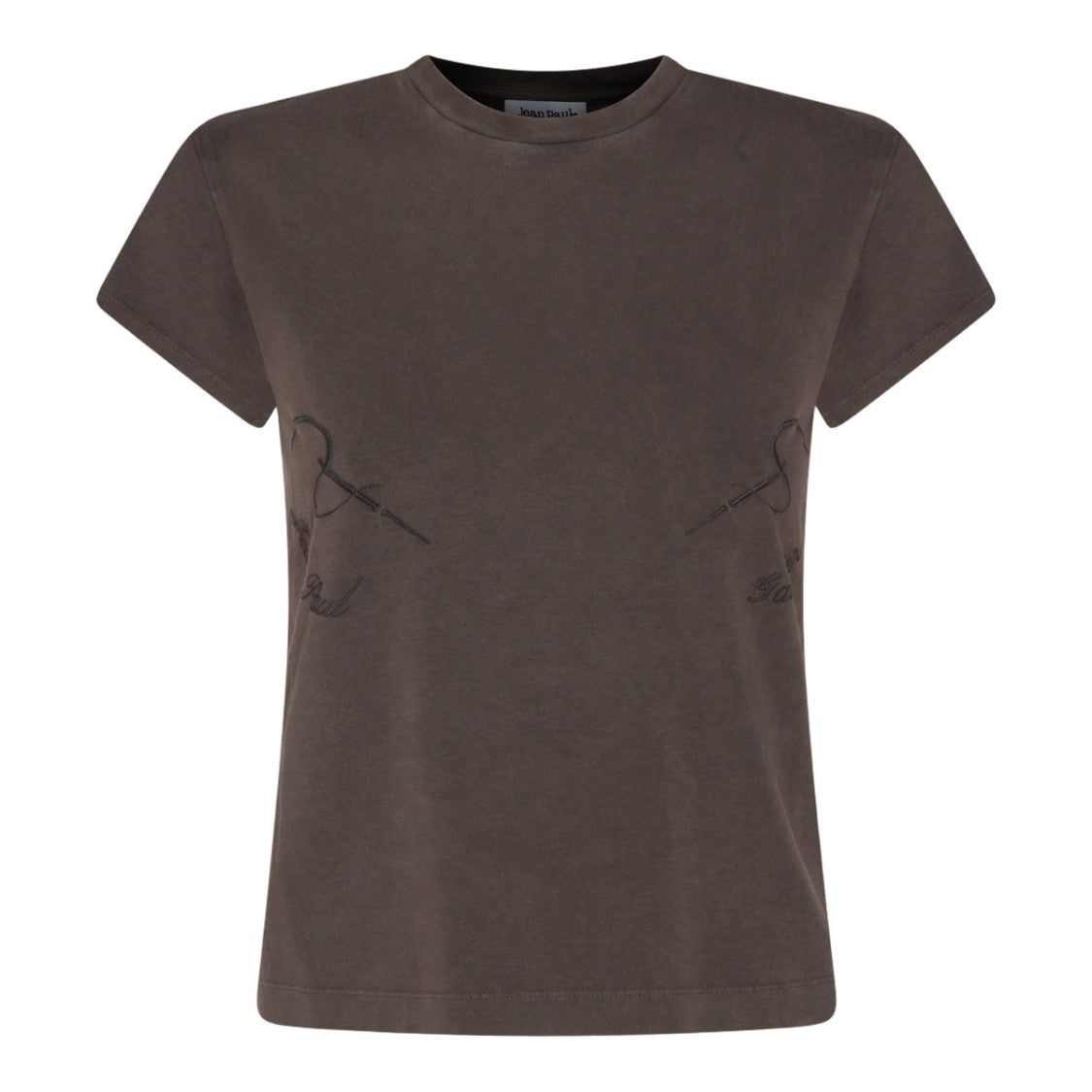 Jean Paul Gaultier Muted Dark Brown T-Shirt With Tonal Embroidery