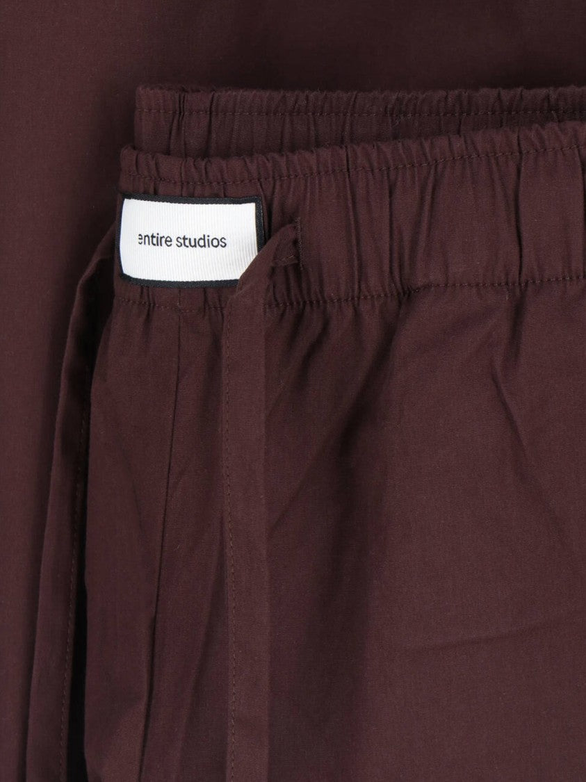 Entire Studios Brown Lounge Wide-Leg Cotton Pants