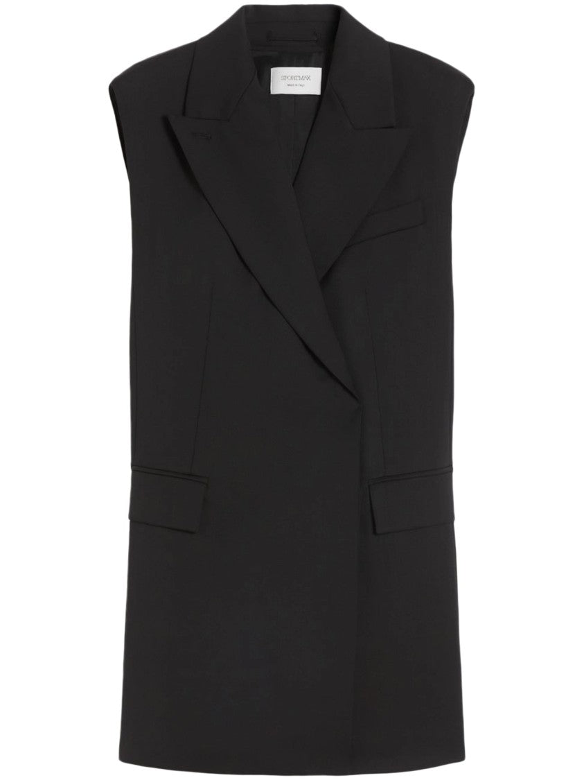 Max Mara Structured Sleeveless Coat With Double-Breasted Front