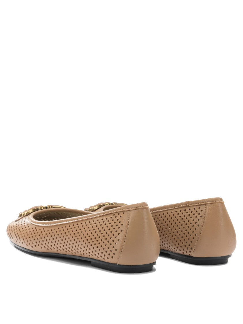 Pinko Perforated Leather Ballerinas
