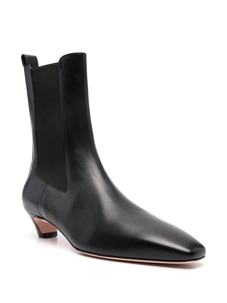 Bally Black Pointed-Toe Slip-On Leather Ankle Boots