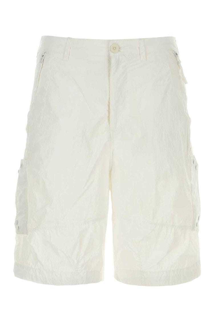 Ten C White Nylon Bermuda Shorts