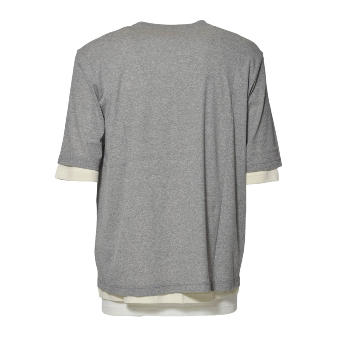 Jil Sander Layered Heather Grey T-Shirt With Contrast Detail