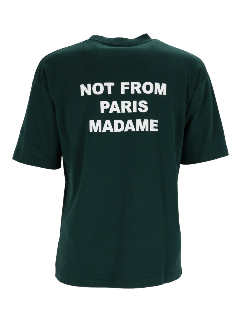 Drôle De Monsieur Dark Green Bold Slogan T-Shirt