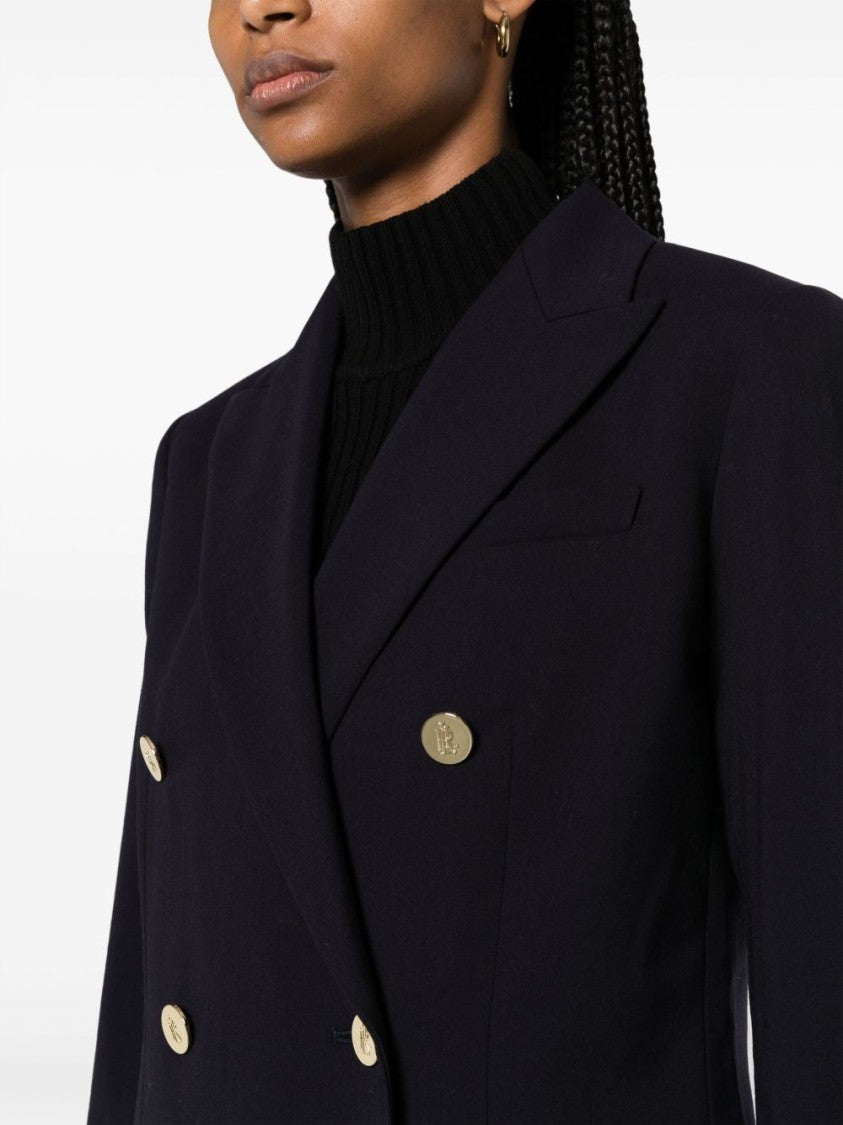 Lauren Ralph Lauren Double-Breasted Navy Blue Blazer