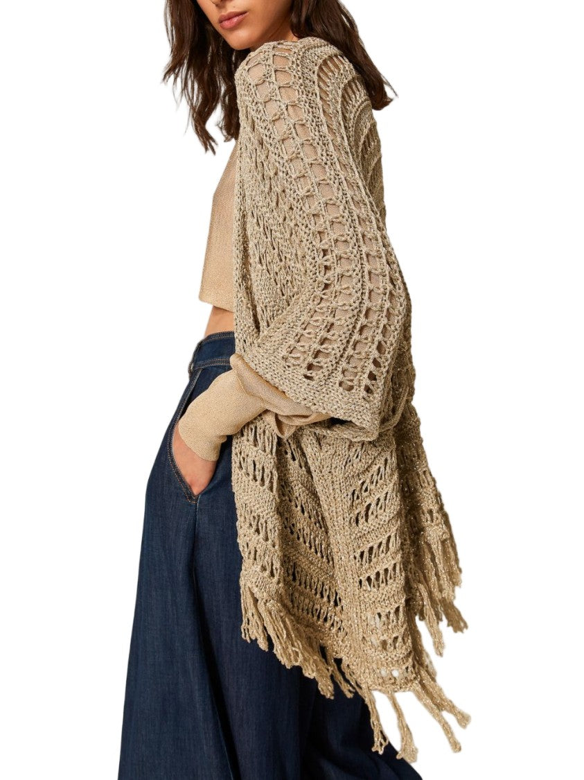 Twin-Set Knitted Open-Front Shawl